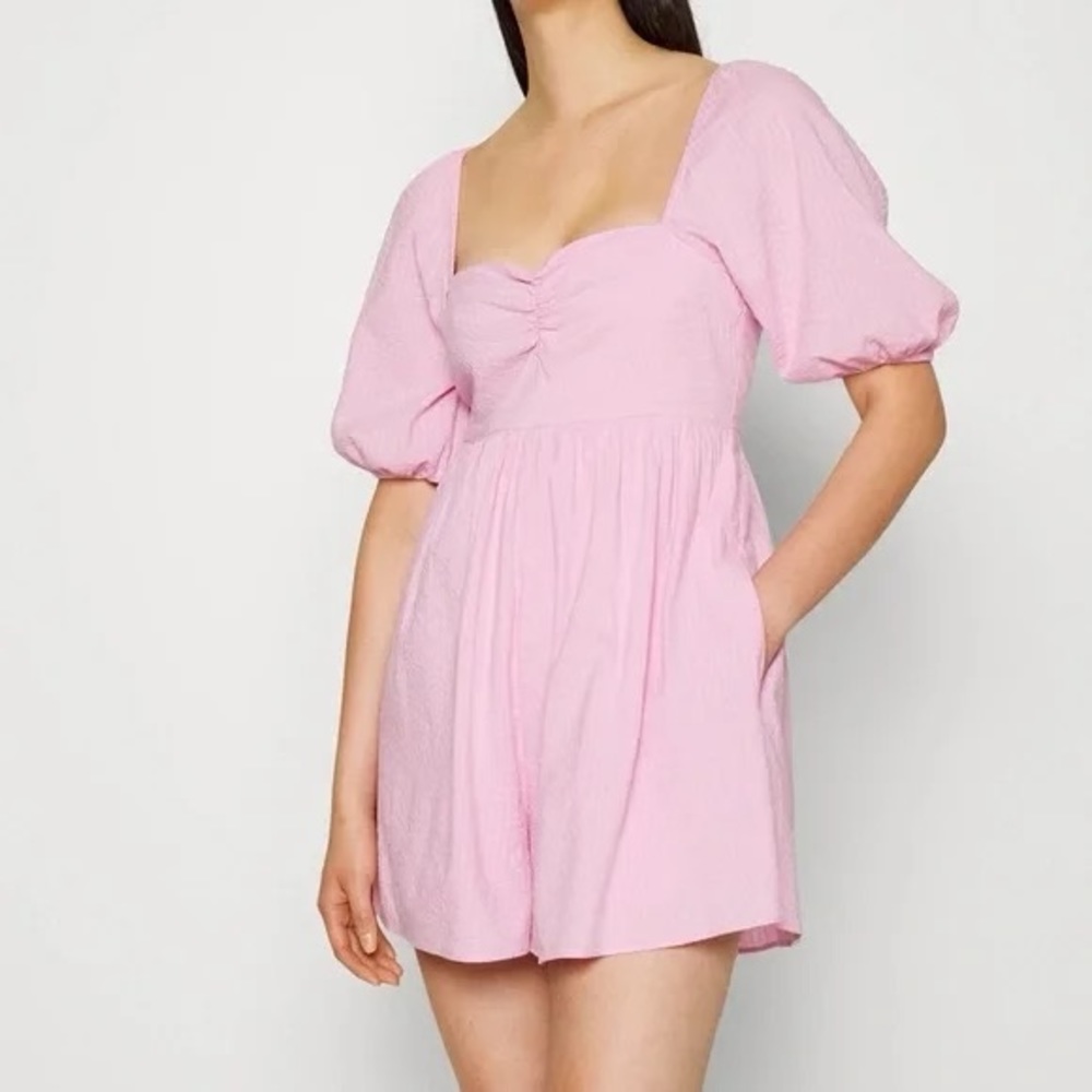 Puff Sleeve Babydoll Romper